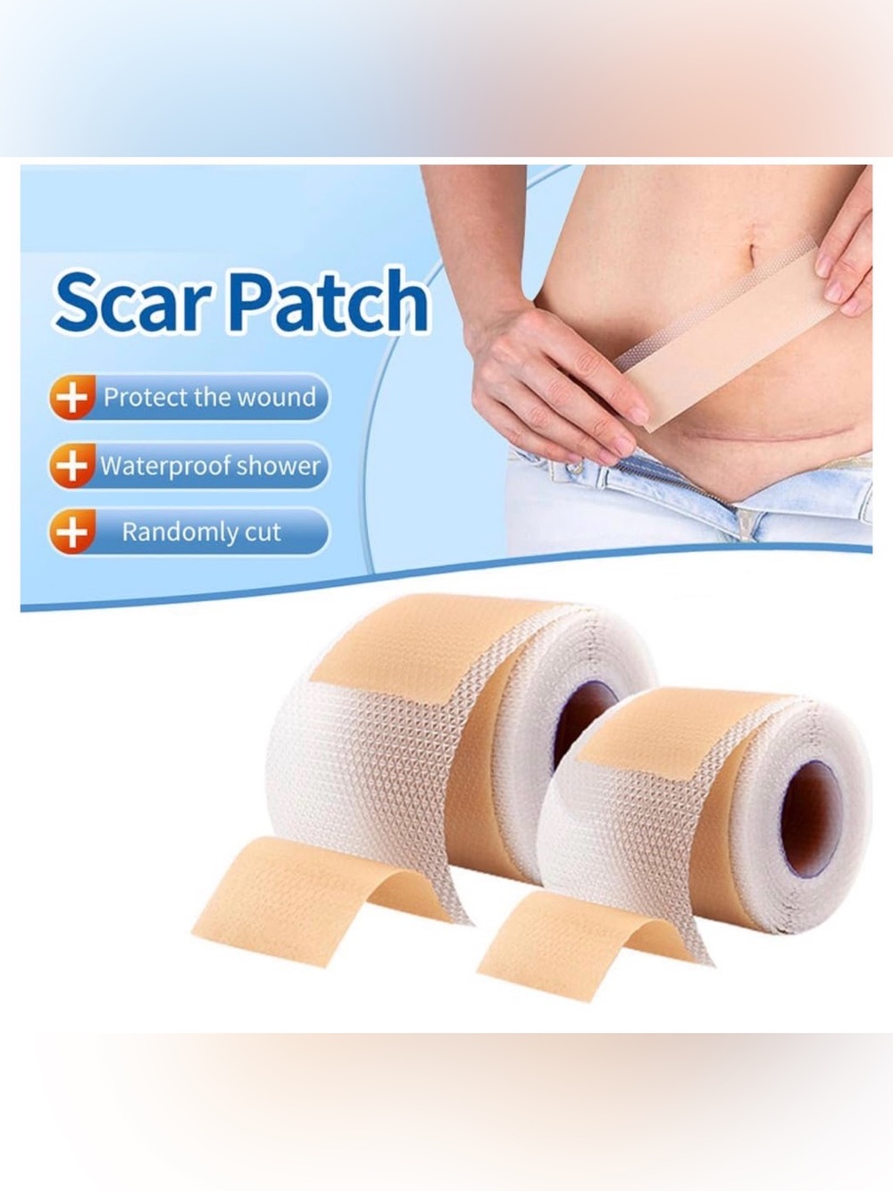 Waterproof Scar Reducer Patch Tape Roll for Body, Acne & Surgical Scars